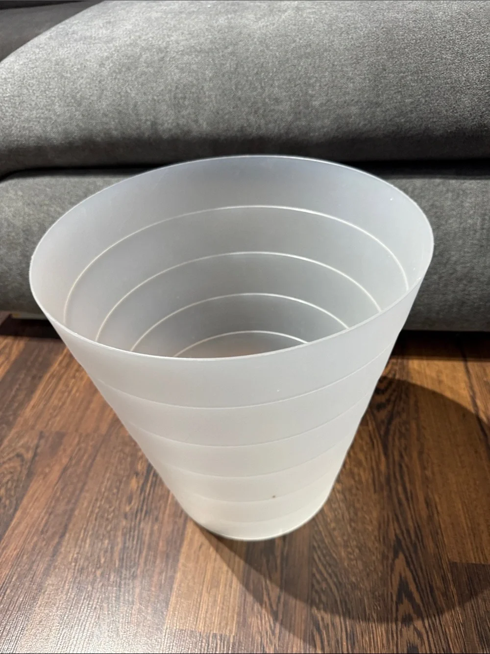 IKEA Frosted White Plastic Wastebasket